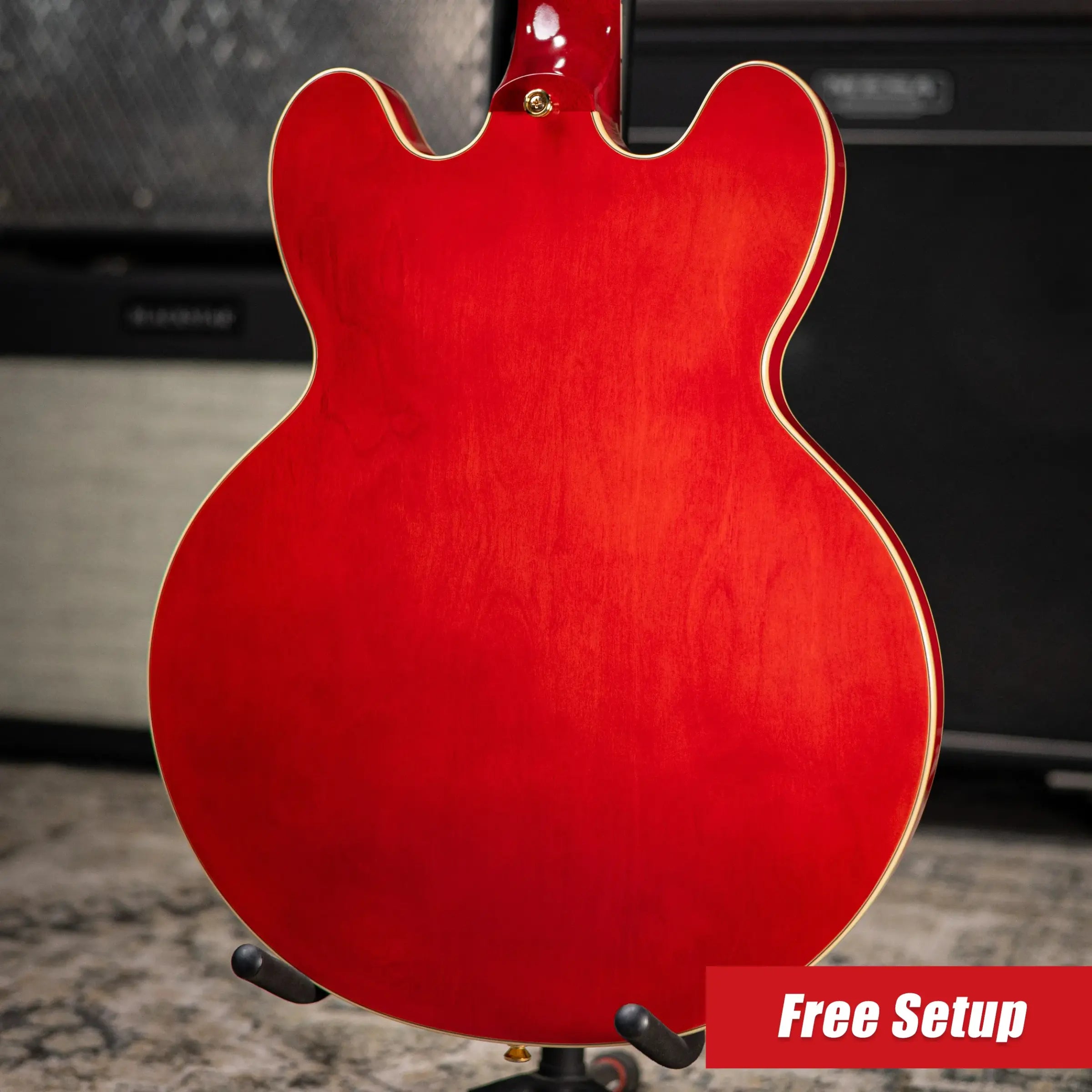 Epiphone Masterbilt Gem Archer Sheraton Electric Guitar - Cherry Red with Hardshell Case