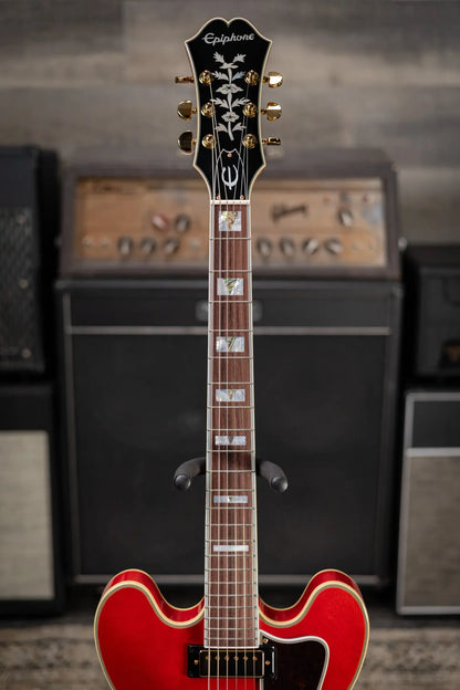 Epiphone Masterbilt Gem Archer Sheraton Electric Guitar - Cherry Red with Hardshell Case