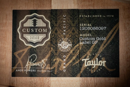 Taylor Custom Shop #C0005 Gold Label Grand Pacific Acoustic/Electric Guitar with Hardshell Case