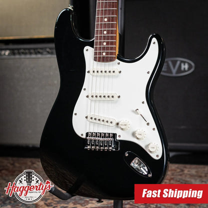 Fender MIM Stratocaster Electric Guitar - Black with Gig Bag - Used