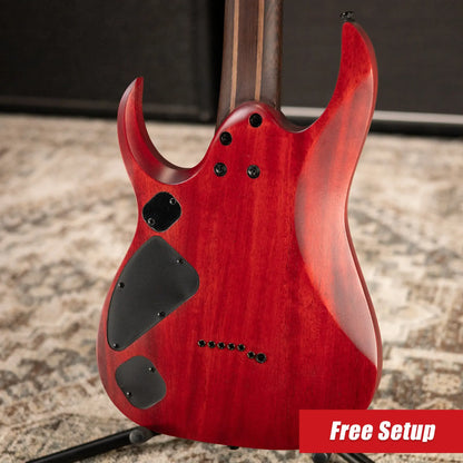 Ibanez RGD721FAWUF Standard 7-String Electric Guitar - Stained Wine Red Burst Flat