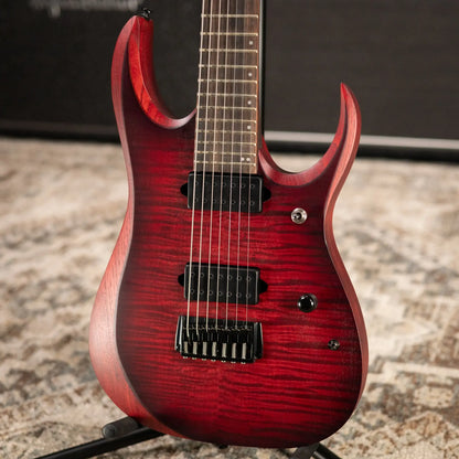 Ibanez RGD721FAWUF Standard 7-String Electric Guitar - Stained Wine Red Burst Flat