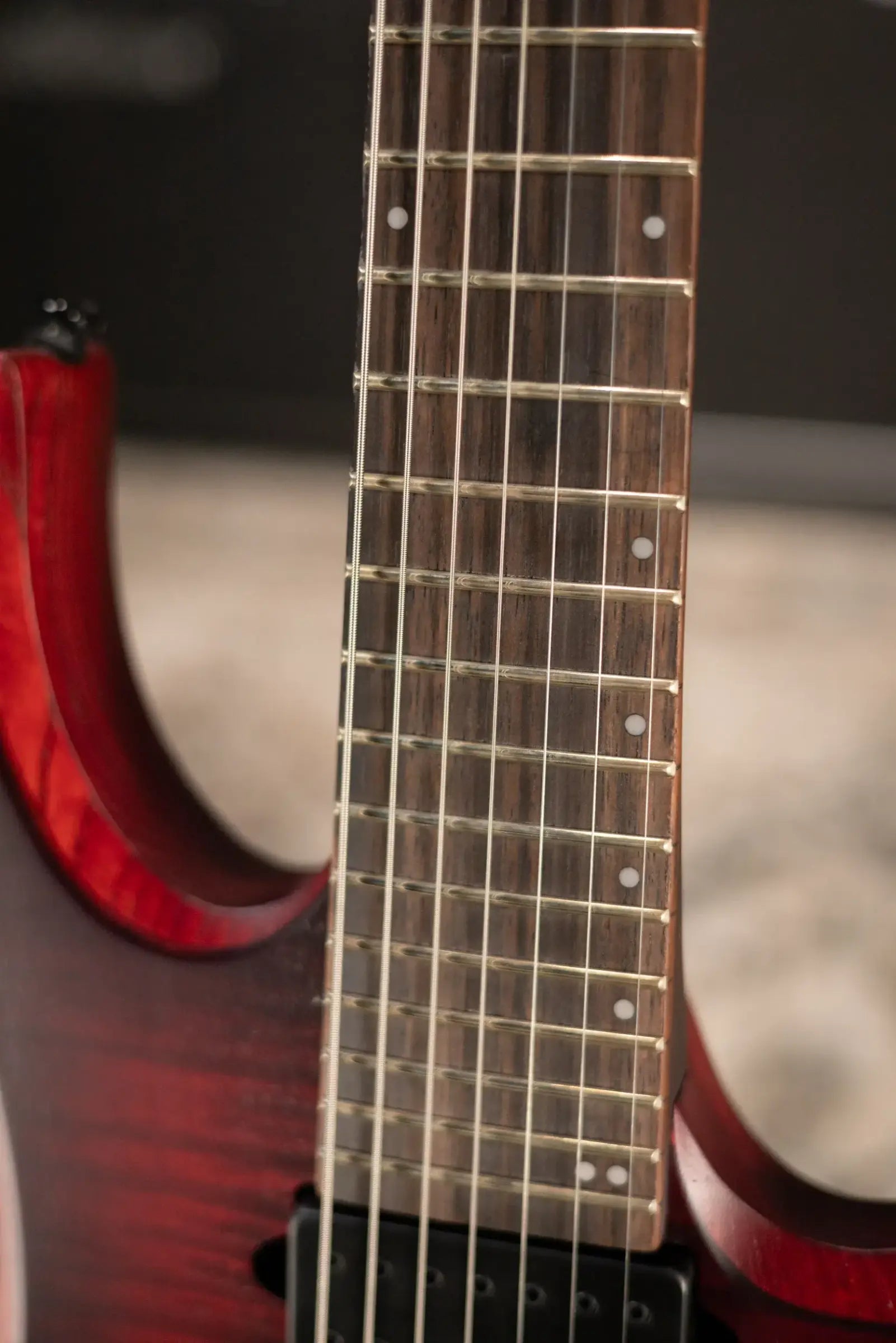 Ibanez RGD721FAWUF Standard 7-String Electric Guitar - Stained Wine Red Burst Flat