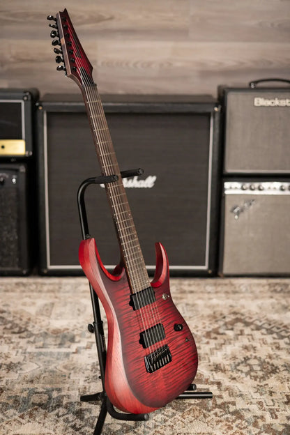 Ibanez RGD721FAWUF Standard 7-String Electric Guitar - Stained Wine Red Burst Flat