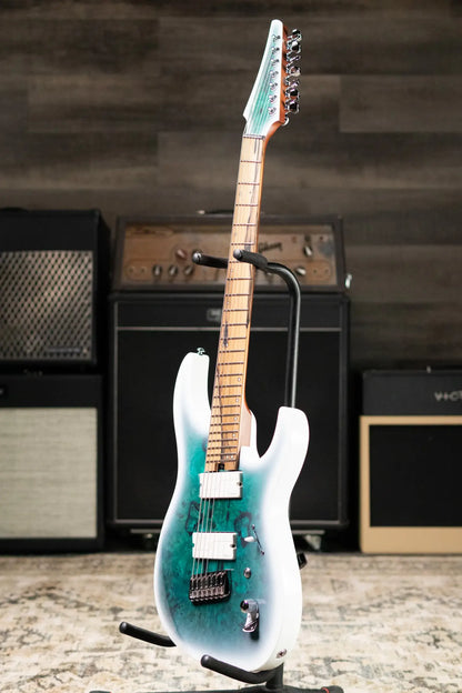 Legator N7FOD Ninja Multiscale Electric Guitar - Arctic Blue with Gig Bag
