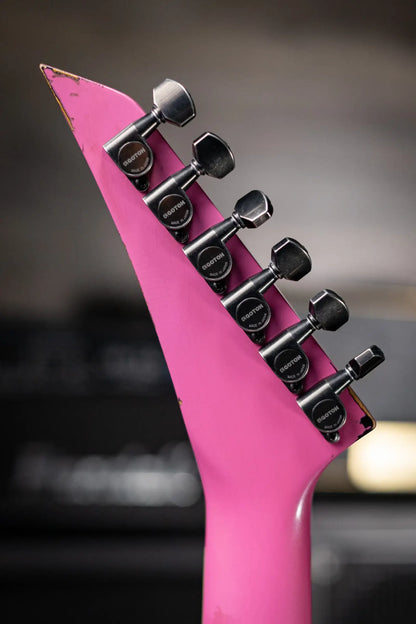 Jackson Custom Shop Special Edition Soloist 2H FR Electric Guitar - Nitro Tour Relic Platinum Pink over 3-Tone Sunburst with Hardshell Case