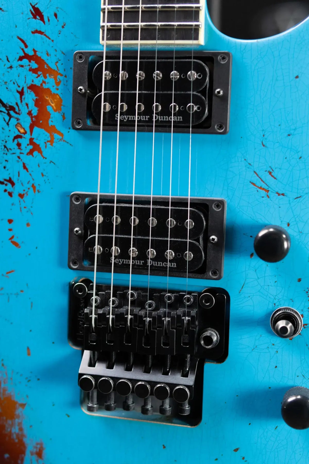 Jackson Custom Shop Special Edition Soloist Electric Guitar - Nitro Tour Relic Robins Egg Blue over 3-Tone Sunburst with Hardshell Case
