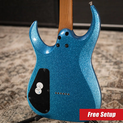 Jackson Pro Series Signature Misha Mansoor Juggernaut HT6, Ebony Fingerboard - Blue Sparkle with Gig Bag