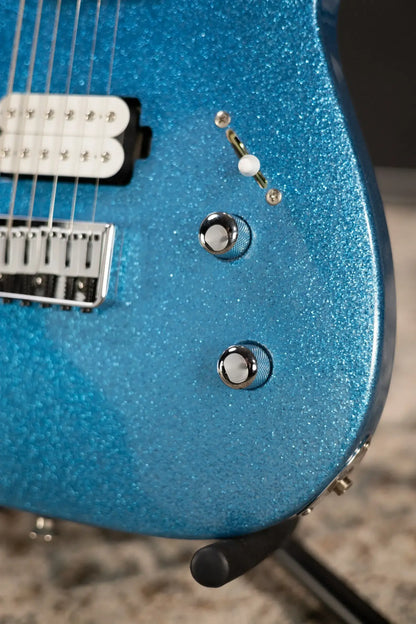 Jackson Pro Series Signature Misha Mansoor Juggernaut HT6, Ebony Fingerboard - Blue Sparkle with Gig Bag
