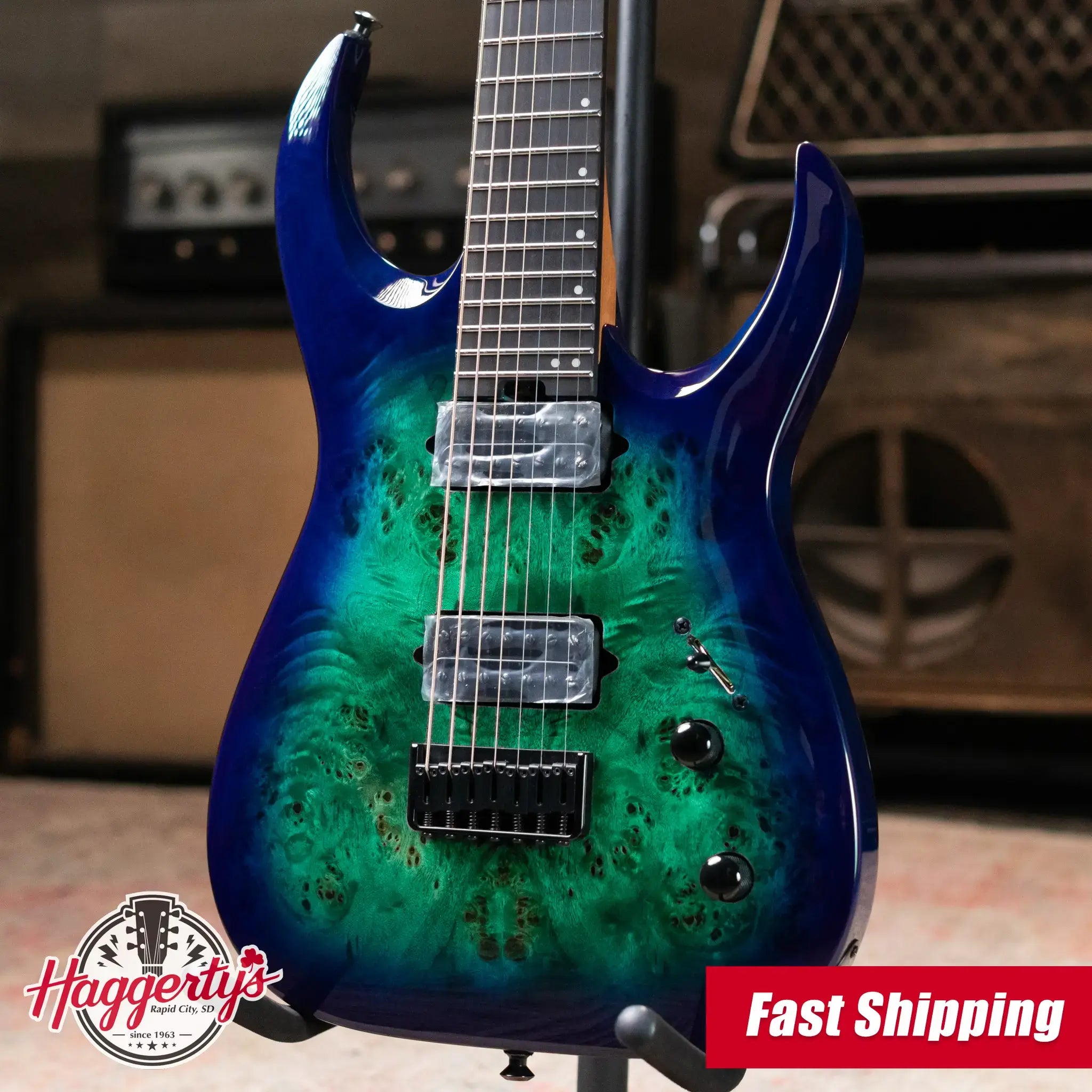 Jackson Pro Series Signature Misha Mansoor Juggernaut HT7P Ebony Fingerboard Electric Guitar - Chlorine Burst with Gig Bag