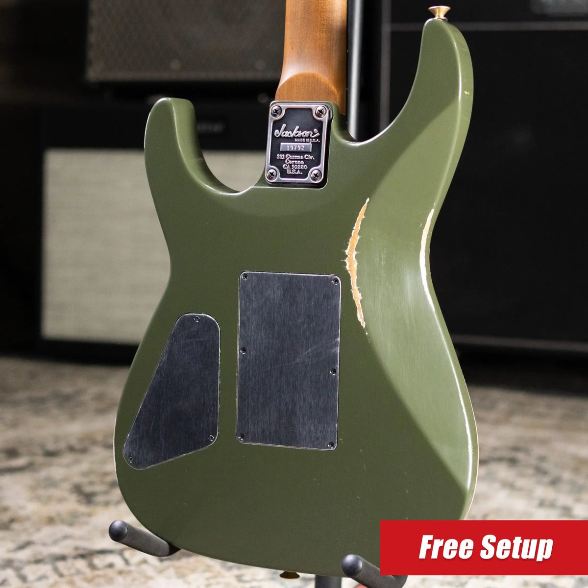 Jackson USA Custom Shop 2026 NAMM Special Edition Dinky Electric Guitar - Army Drab Green Relic with Hardshell Case