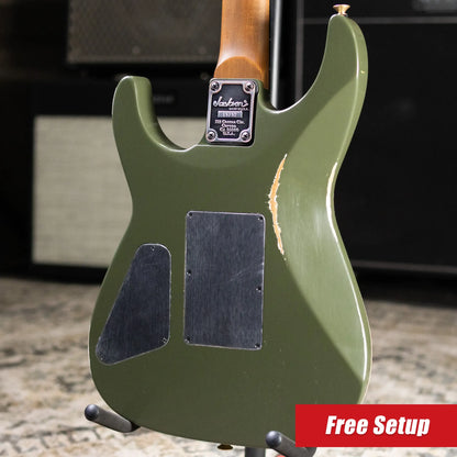 Jackson USA Custom Shop 2026 NAMM Special Edition Dinky Electric Guitar - Army Drab Green Relic with Hardshell Case