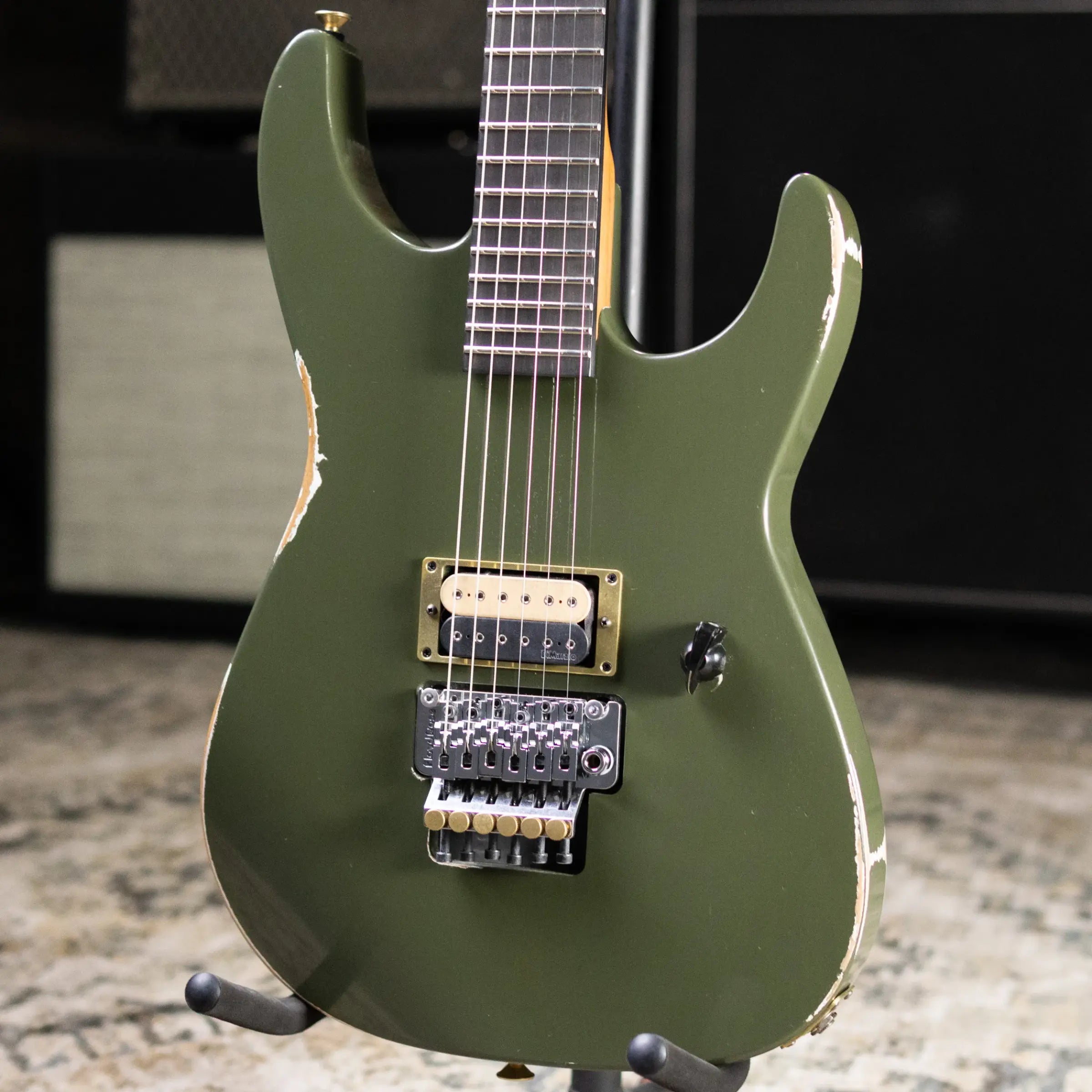 Jackson USA Custom Shop 2026 NAMM Special Edition Dinky Electric Guitar - Army Drab Green Relic with Hardshell Case