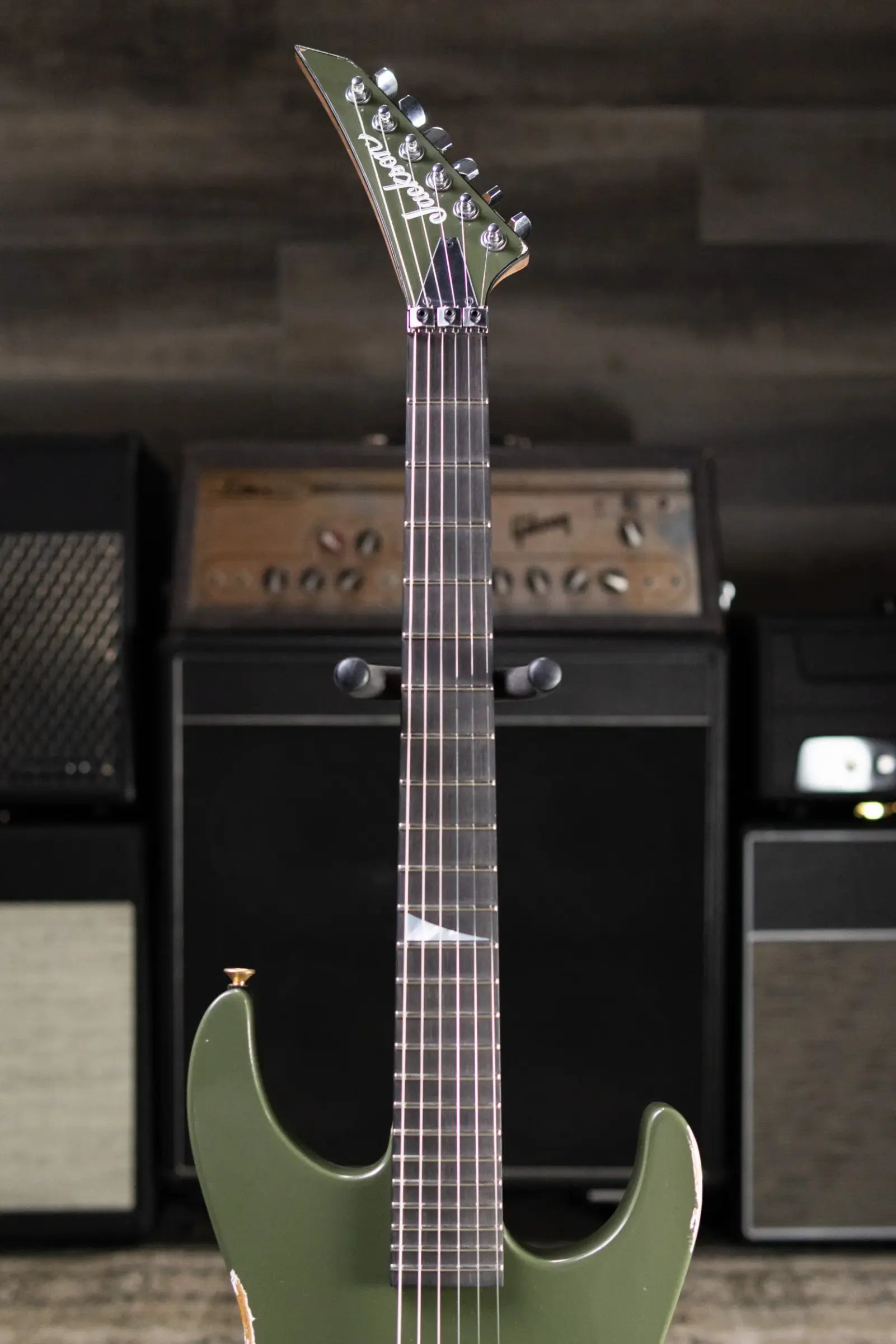 Jackson USA Custom Shop 2026 NAMM Special Edition Dinky Electric Guitar - Army Drab Green Relic with Hardshell Case