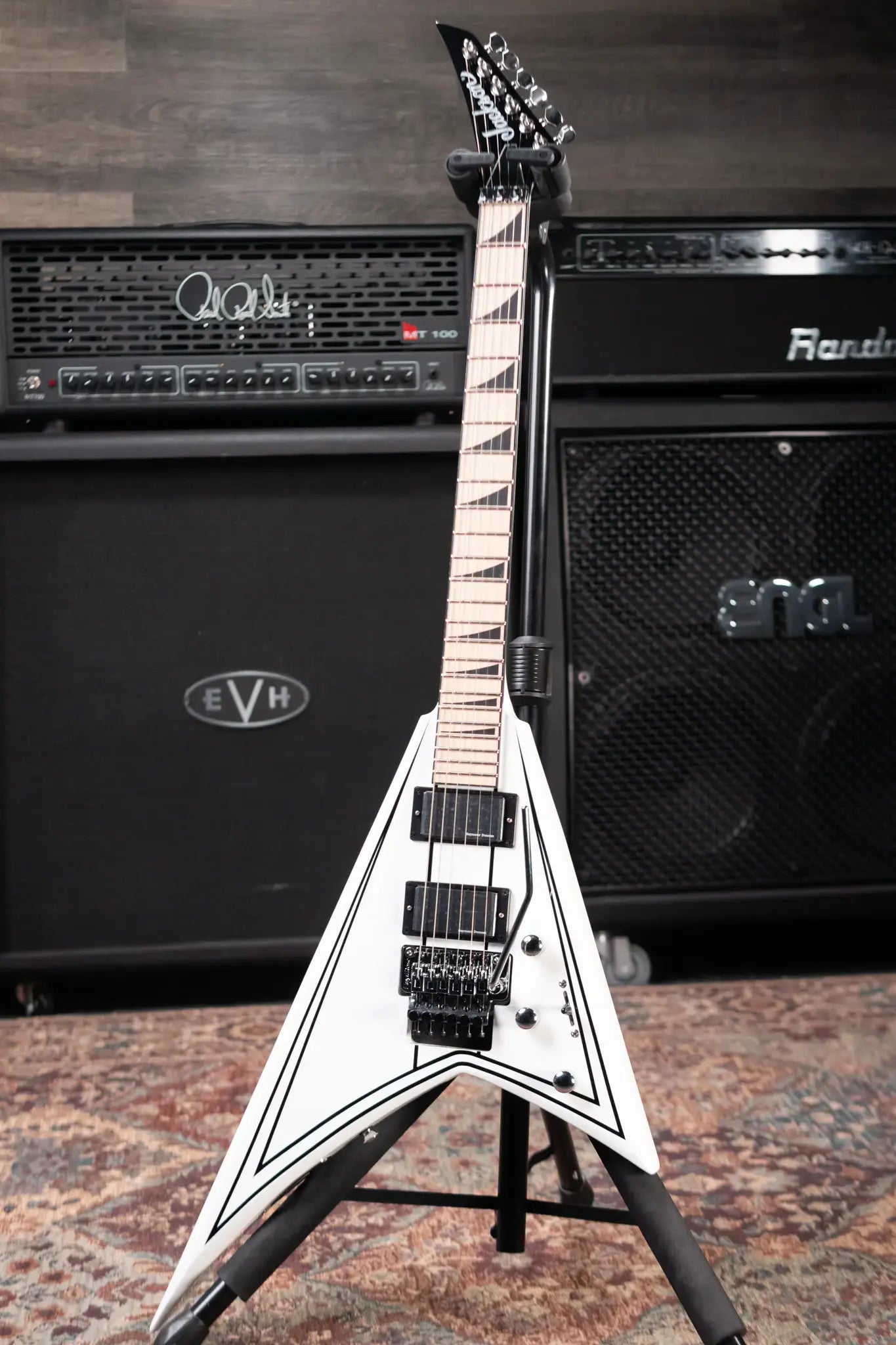 Jackson X Series Rhoads RRX24M Electric Guitar - Snow White with Black Pinstripes