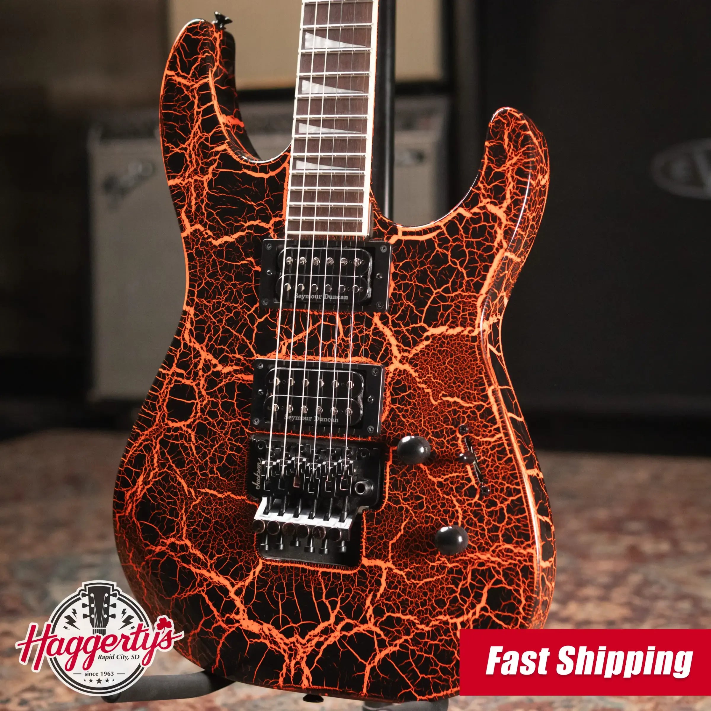 Jackson X Series Soloist SLX Electric Guitar - Orange Crackle with Gig Bag - Used