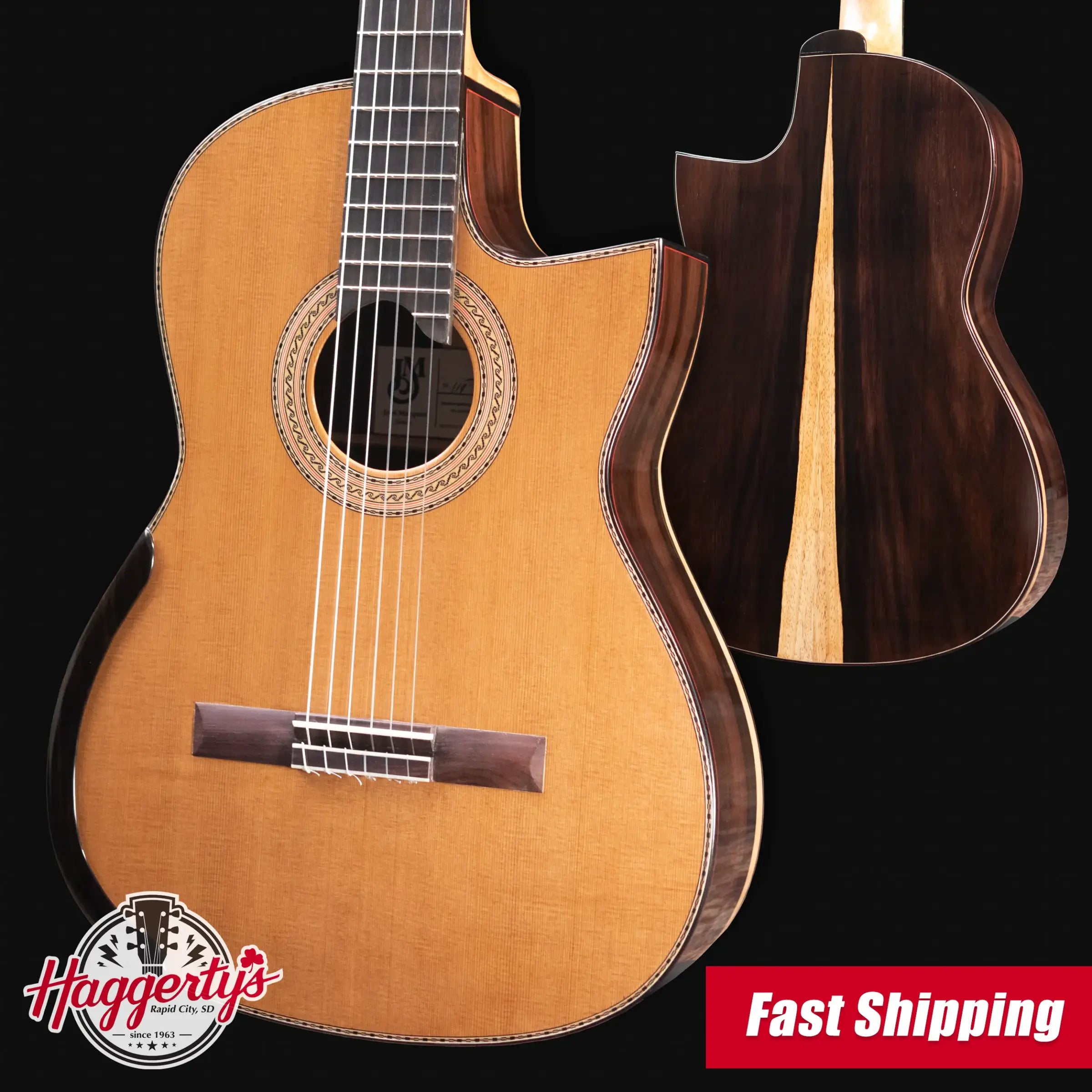 Jose Marques Classical Cutaway Brazilian Rosewood Acoustic Guitar with Hardshell Case