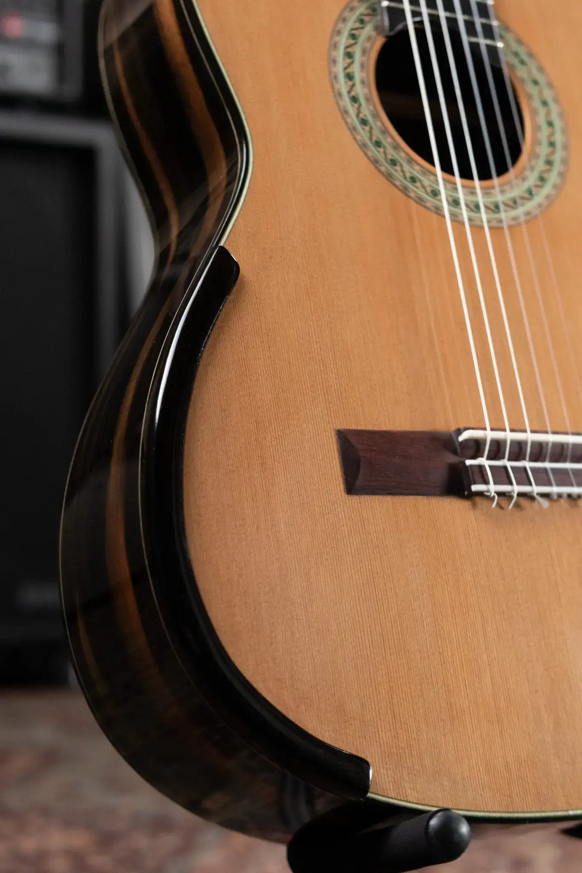 Jose Marques Doubletop Classical Acoustic Guitar - Exotic Ebony, Cedar Top with Hardshell Case