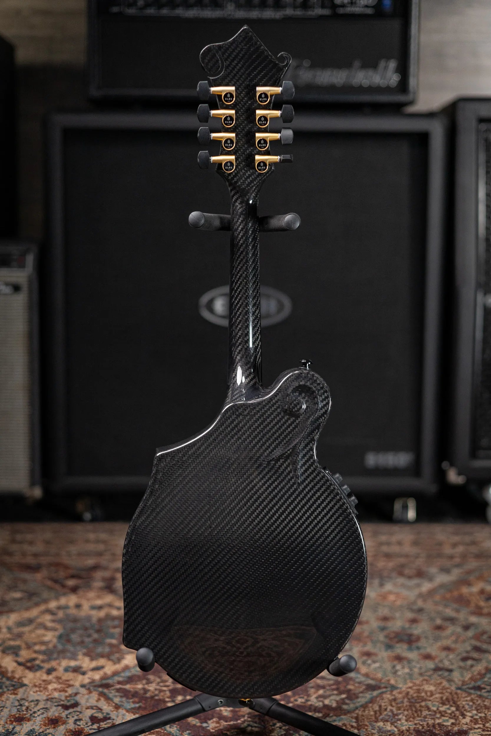 KLOS Full Carbon F-Style DAE EQ Acoustic/Electric Mandolin - Gold Hardware with Fiberglass Hardshell Case