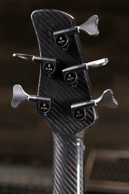 KLOS Apollo V Custom Series Electric Bass - Flame Red with Fishman Fluence and Gig Bag