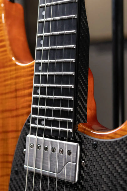 KLOS Artemis Custom Series Semi-Hollow Electric Guitar - Flame Maple Amber with Gig Bag