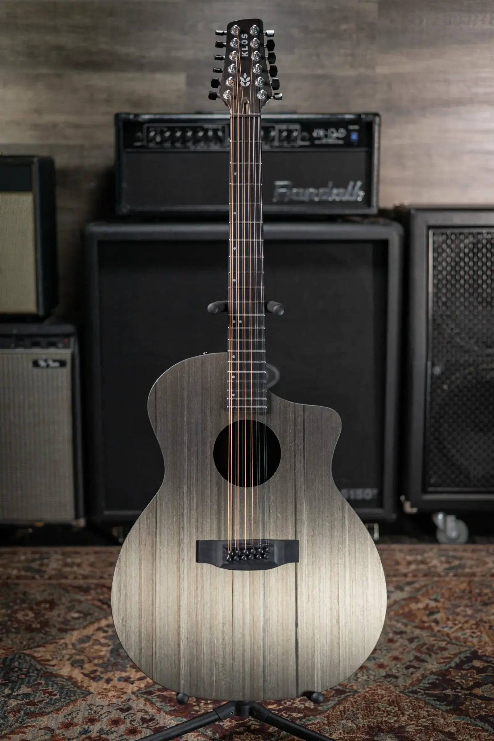 KLOS Carbon Timber Grand Cutaway 12-String DAE Acoustic/Electric Guitar with Gig Bag