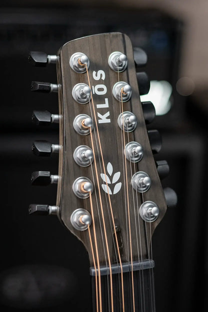 KLOS Carbon Timber Grand Cutaway 12-String DAE Acoustic/Electric Guitar with Gig Bag