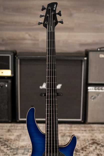 KLOS Custom Series Apollo V Bass - Flame Blue with EMGX Pickups and Gig Bag