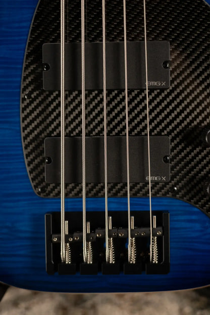 KLOS Custom Series Apollo V Bass - Flame Blue with EMGX Pickups and Gig Bag