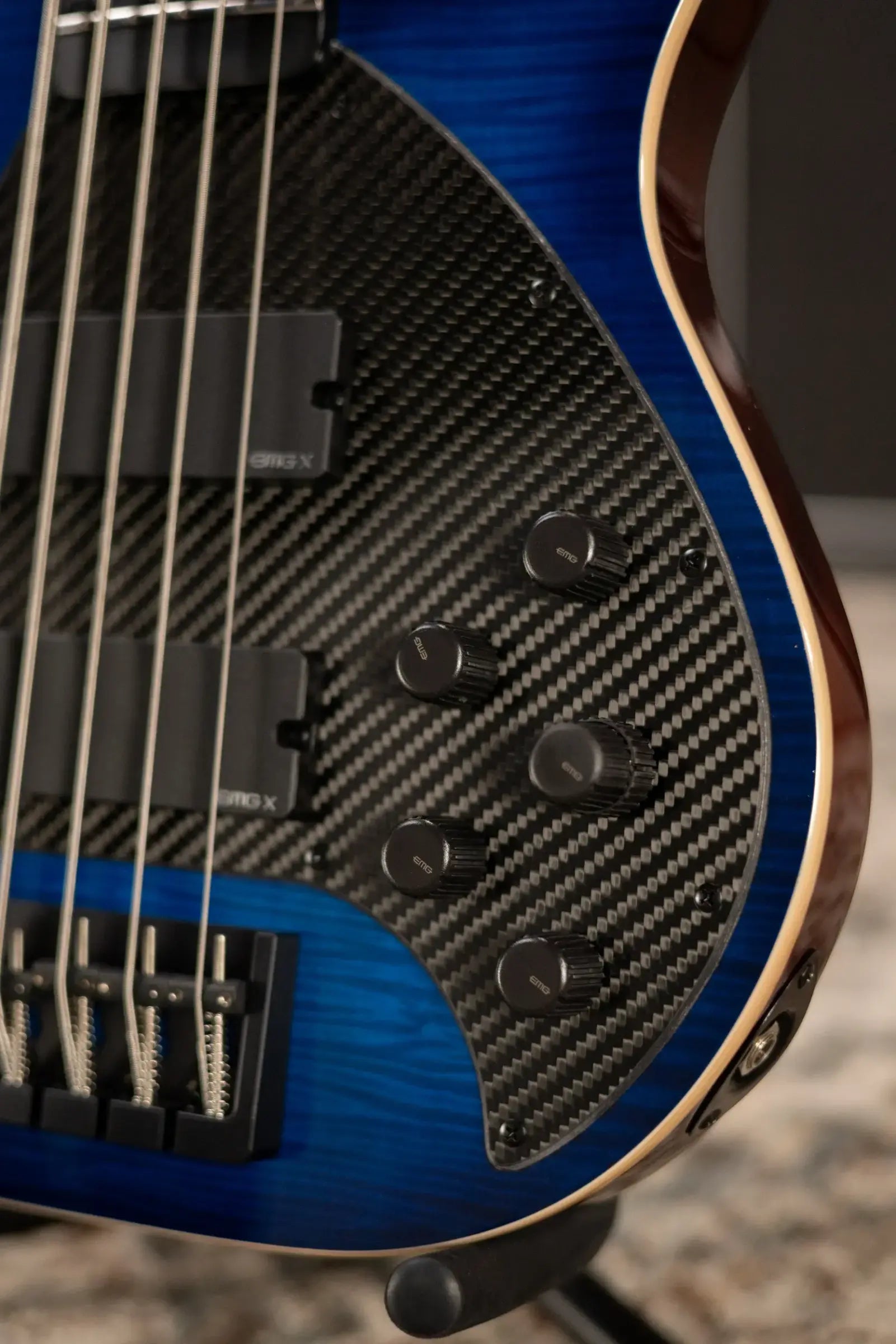 KLOS Custom Series Apollo V Bass - Flame Blue with EMGX Pickups and Gig Bag