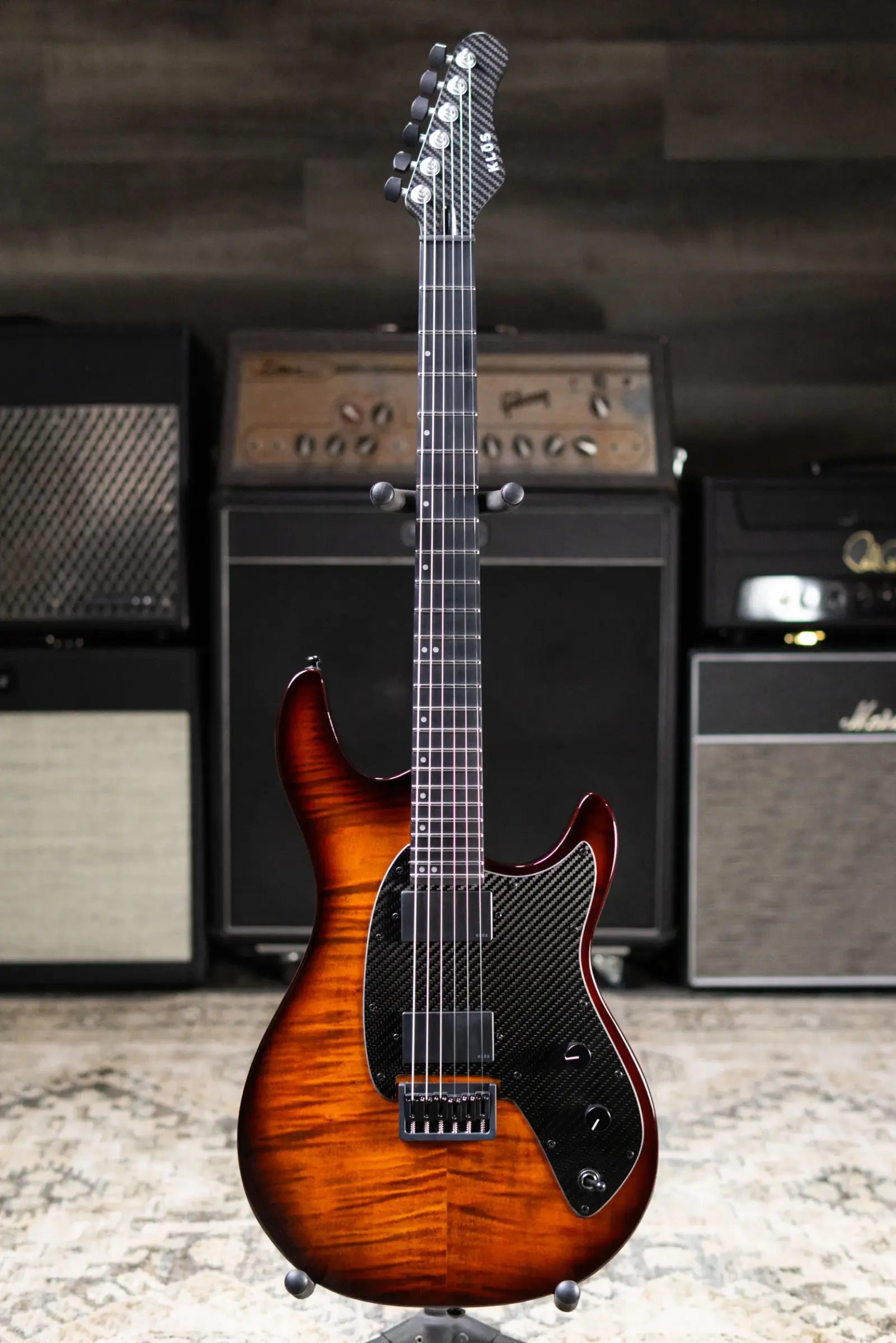 KLOS Custom Series Artemis 24 HH Electric Guitar - Flame Sunburst with Gig Bag