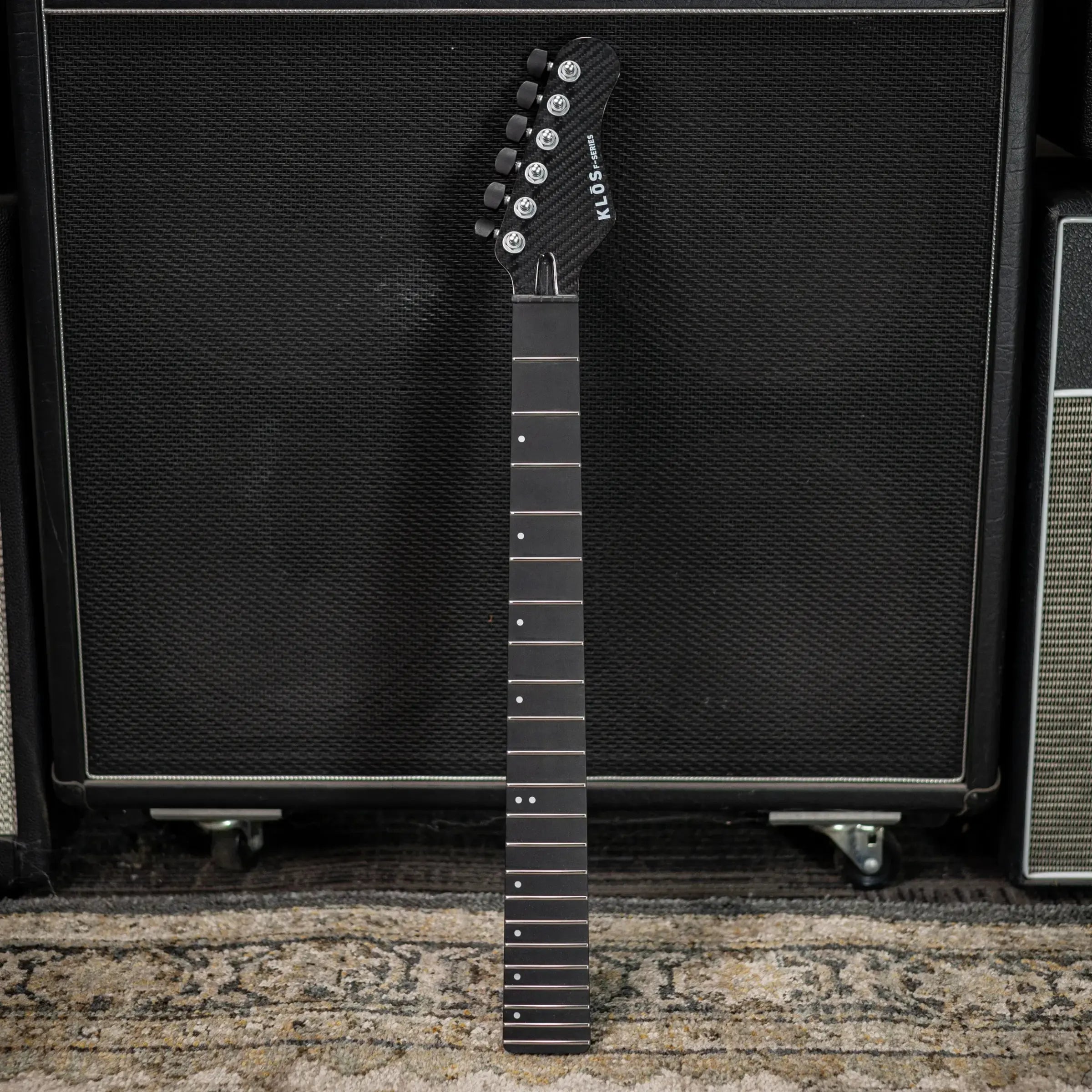 KLOS F-Series Carbon Fiber Tele Neck - 12" Radius - Locking Tuners