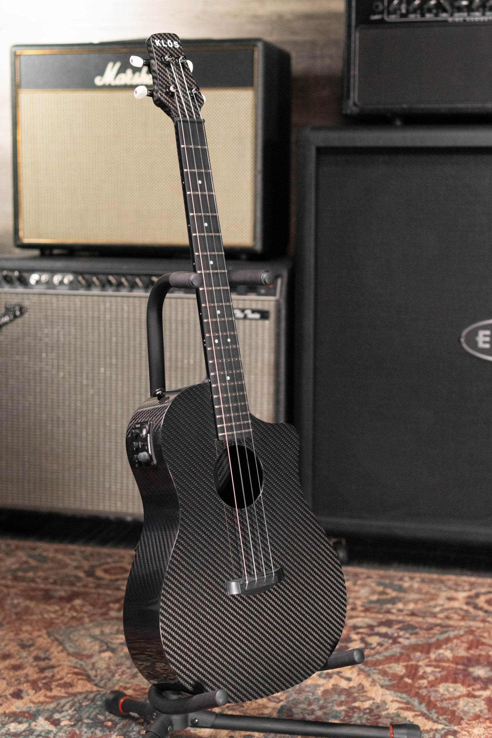 KLOS Full Carbon Baritone Ukulele Acoustic/Electric - Fishman Kula Preamp with Gig Bag