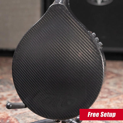 KLOS Full Carbon Deluxe Acoustic/Electric Mandolin - Black Carbon Fiber Twill with Gig Bag