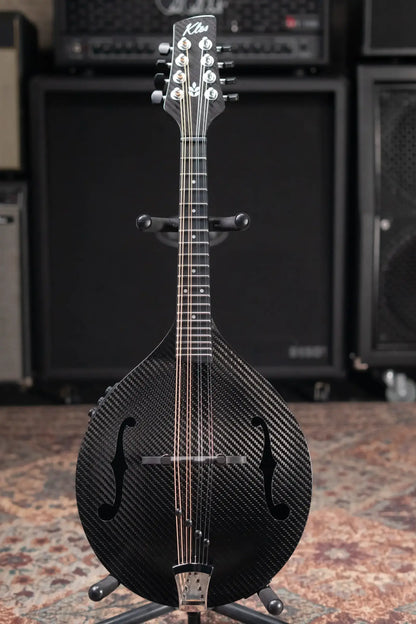 KLOS Full Carbon Deluxe Acoustic/Electric Mandolin - Black Carbon Fiber Twill with Gig Bag