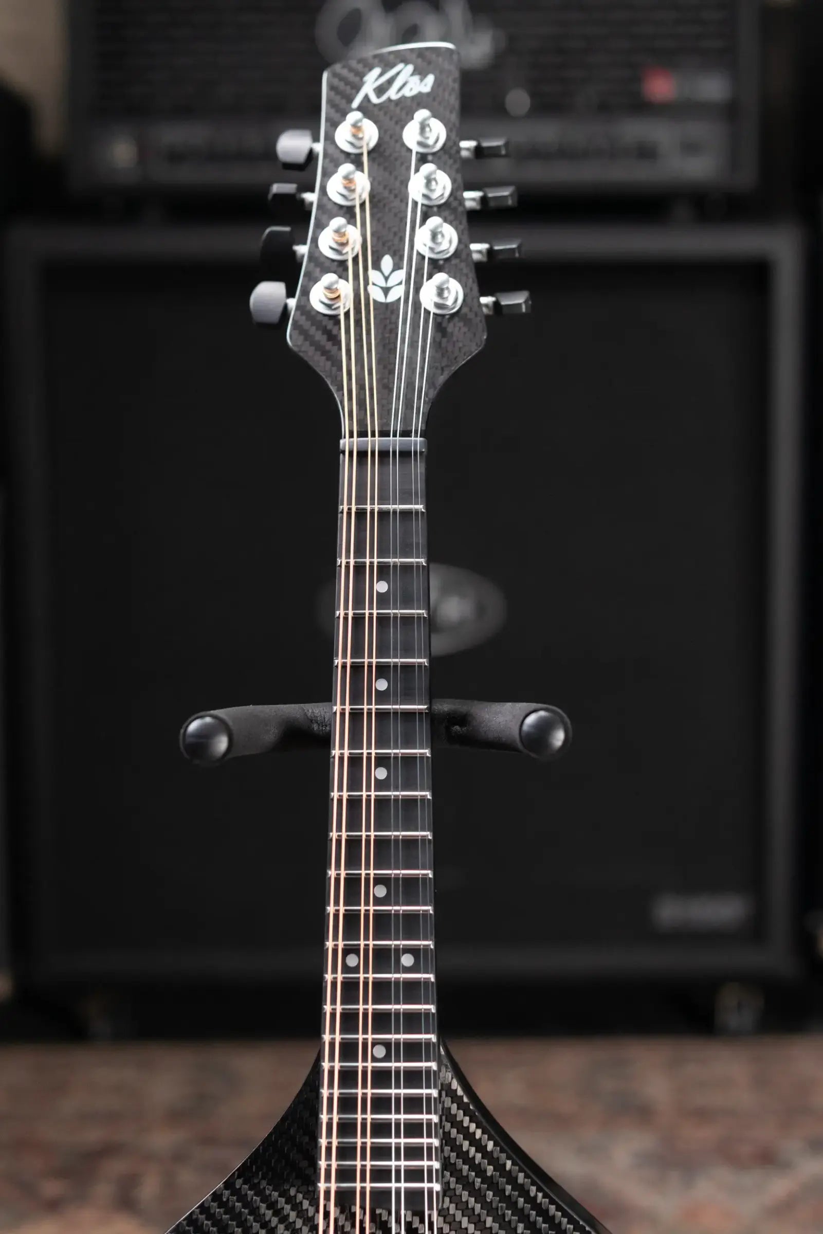 KLOS Full Carbon Deluxe Acoustic/Electric Mandolin - Black Carbon Fiber Twill with Gig Bag