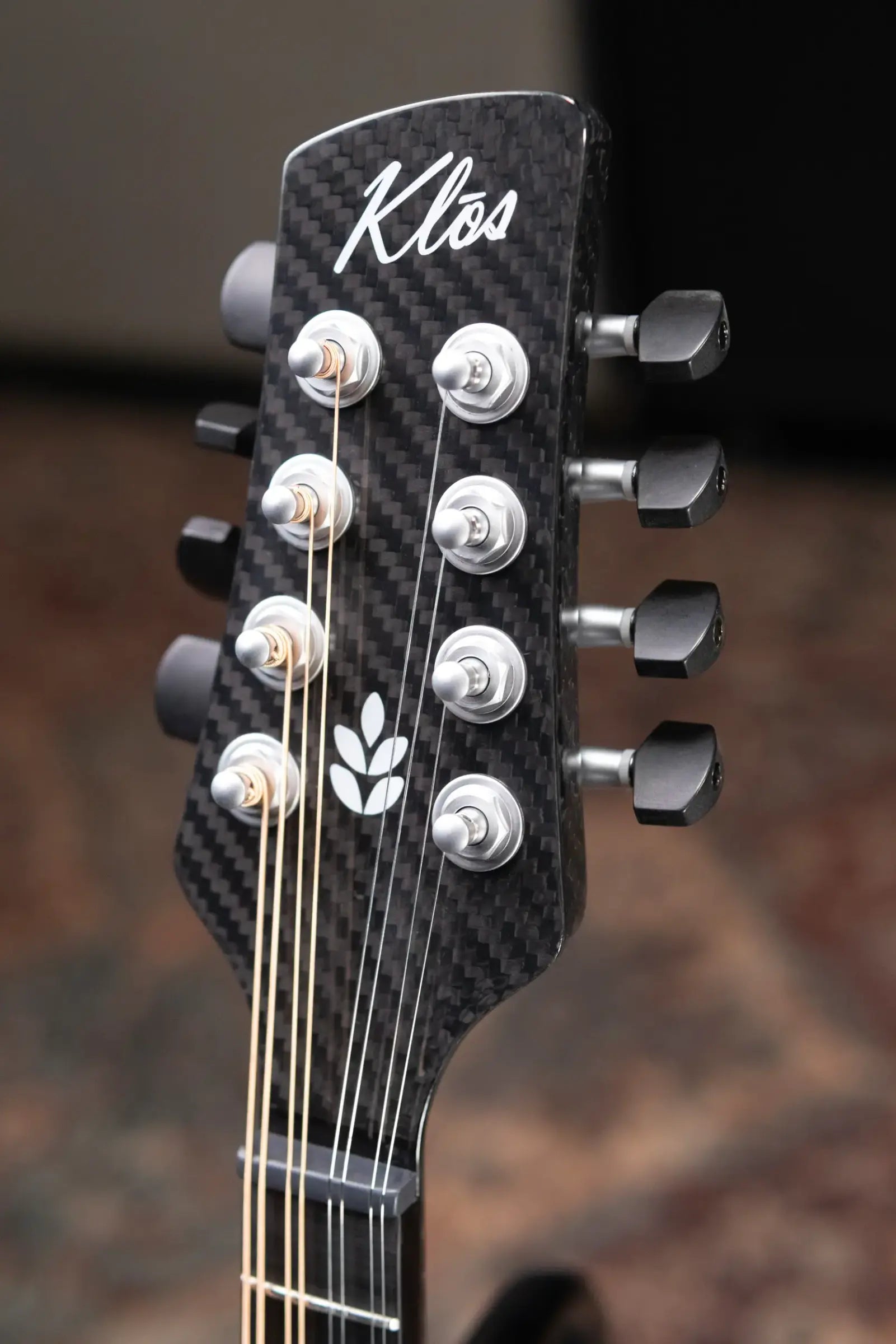 KLOS Full Carbon Deluxe Acoustic/Electric Mandolin - Black Carbon Fiber Twill with Gig Bag