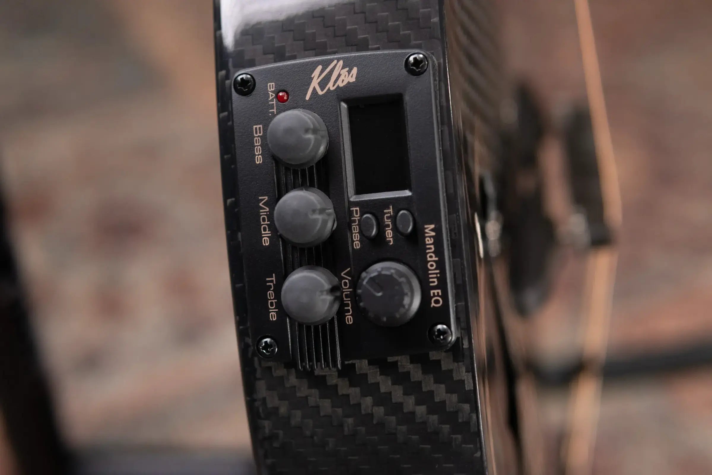 KLOS Full Carbon Deluxe Acoustic/Electric Mandolin - Black Carbon Fiber Twill with Gig Bag