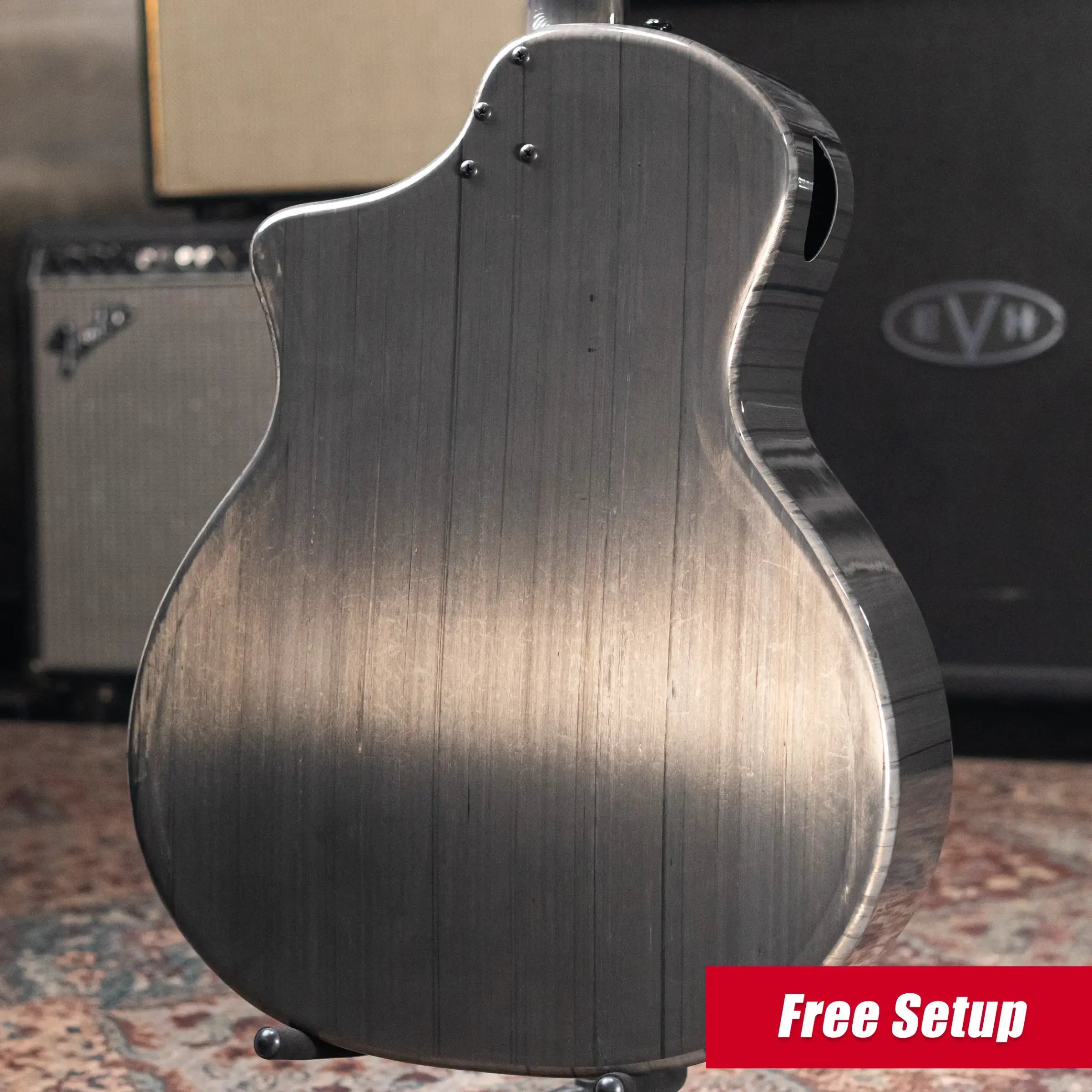 KLOS Full Carbon Deluxe Grand Cutaway LR Baggs Anthem Acoustic/Electric Guitar - Carbon Timber with Gig Bag