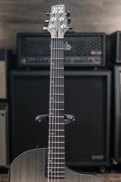 KLOS Full Carbon Deluxe Grand Cutaway LR Baggs Anthem Acoustic/Electric Guitar - Carbon Timber with Gig Bag