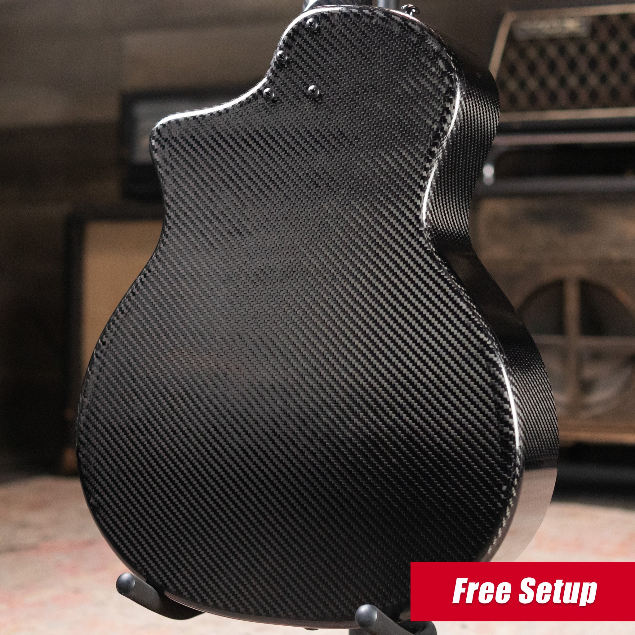 KLOS Full Carbon Deluxe Grand Cutaway Mini Acoustic Guitar with Gig Bag
