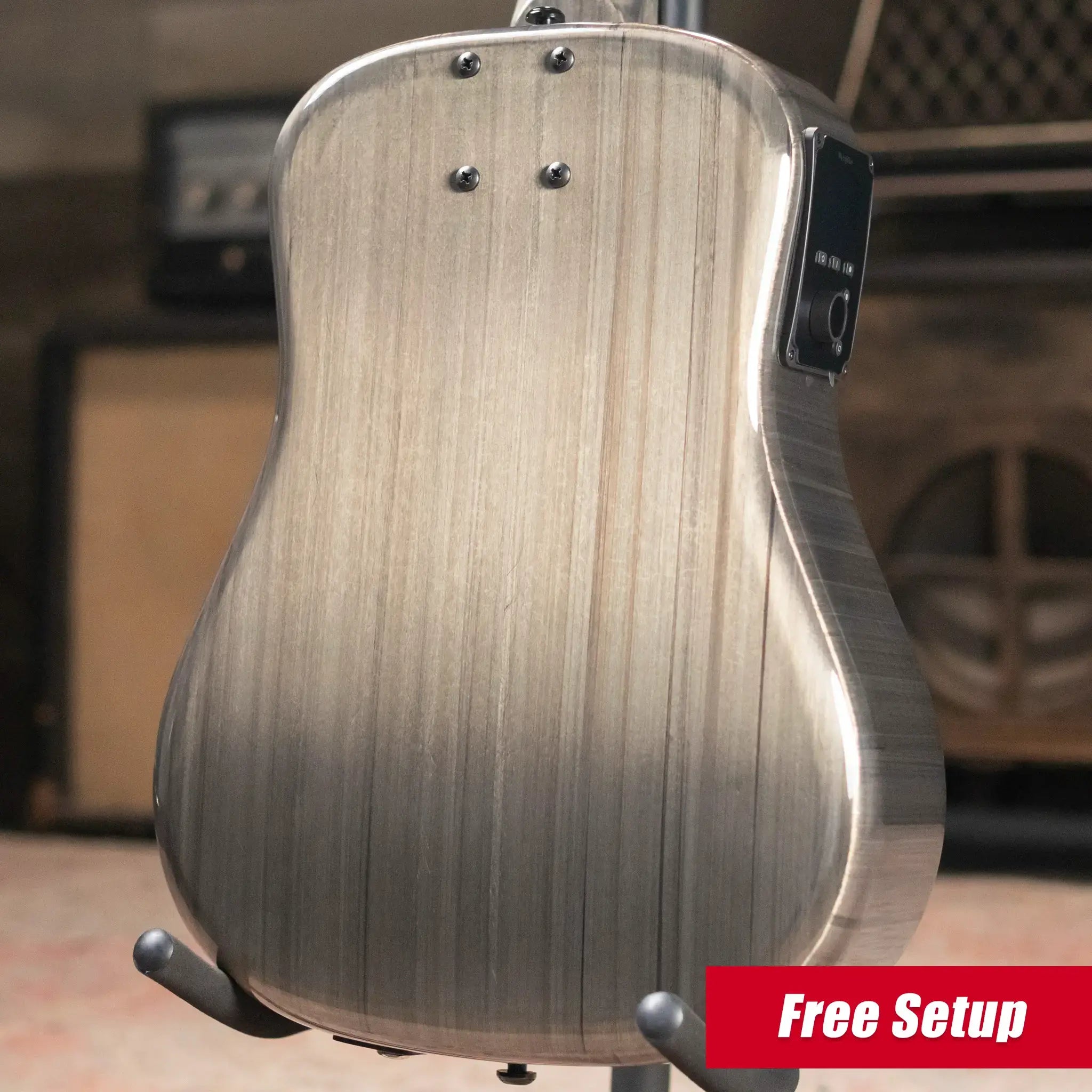 KLOS Full Carbon Deluxe Travel HyVibe Pickup Acoustic/Electric Guitar - Carbon Timber with Gig Bag