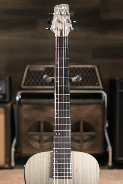KLOS Full Carbon Deluxe Travel HyVibe Pickup Acoustic/Electric Guitar - Carbon Timber with Gig Bag