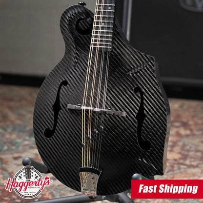 KLOS Full Carbon F-Style Mandolin Acoustic with Fiberglass Hardshell Case