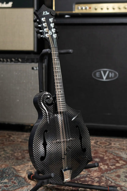 KLOS Full Carbon F-Style Mandolin Acoustic with Fiberglass Hardshell Case