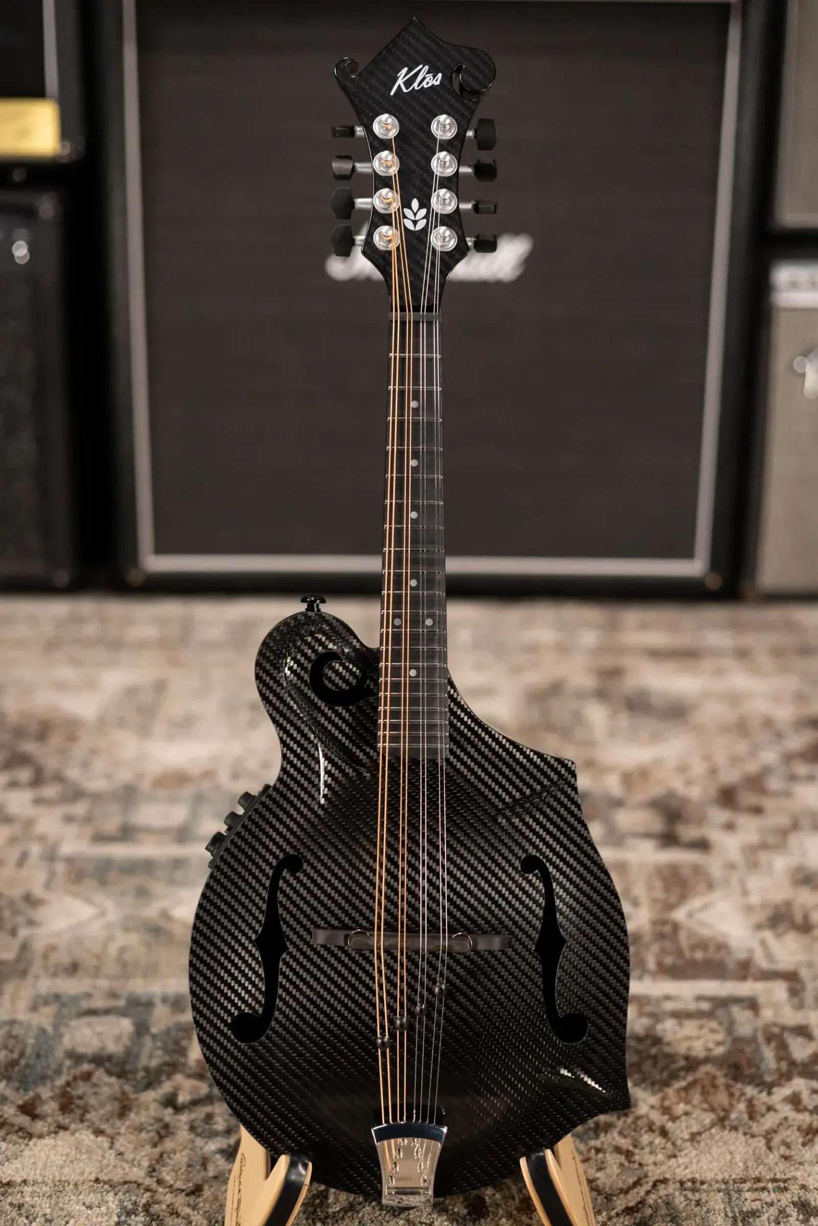 KLOS Full Carbon F-Style Mandolin KLOS EQ Acoustic/Electric with Fiberglass Hardshell Case