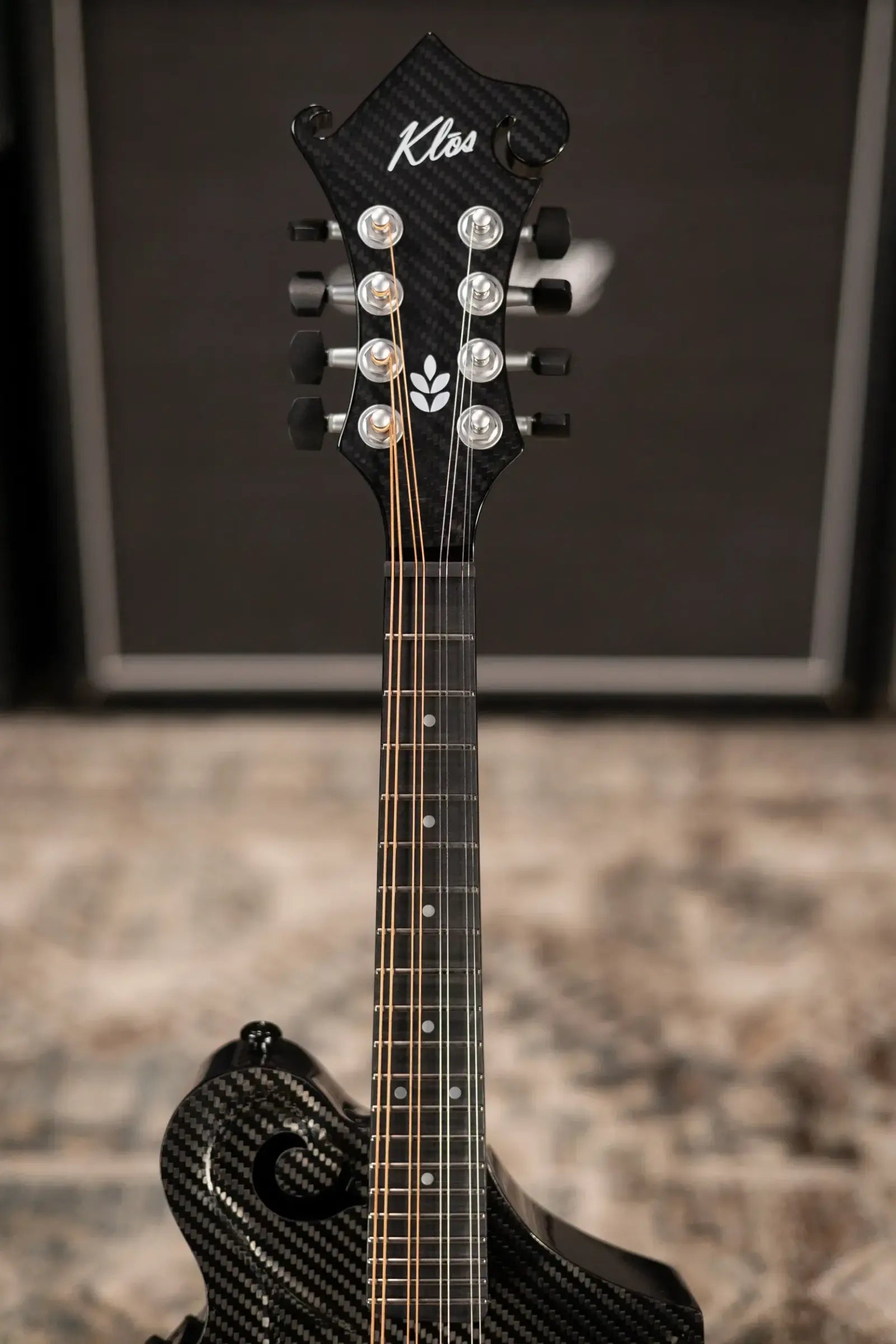 KLOS Full Carbon F-Style Mandolin KLOS EQ Acoustic/Electric with Fiberglass Hardshell Case