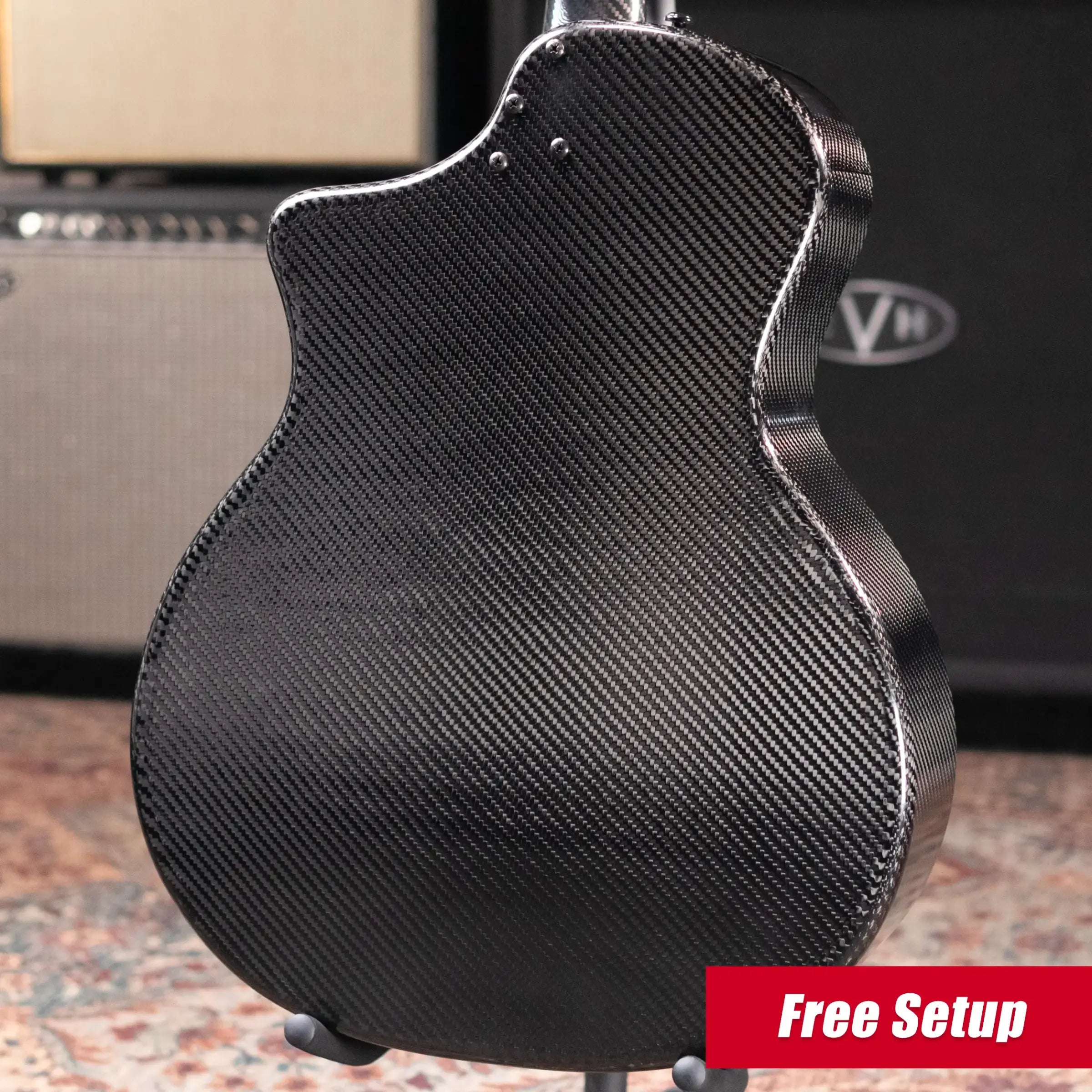 KLOS Full Carbon Grand Cutaway Acoustic Guitar - Carbon Fiber with Gig Bag