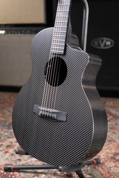 KLOS Full Carbon Grand Cutaway Mini DAE Acoustic/Electric Guitar - Fishman Presys VT with Gig Bag