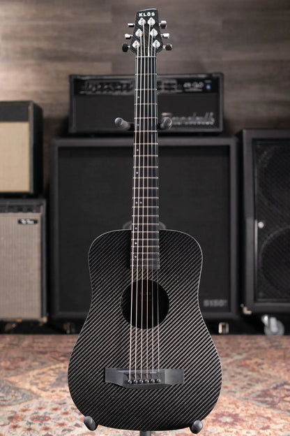 KLOS Full Carbon Travel Guitar DAE Acoustic/Electric - Fishman Presys VT with Gig Bag
